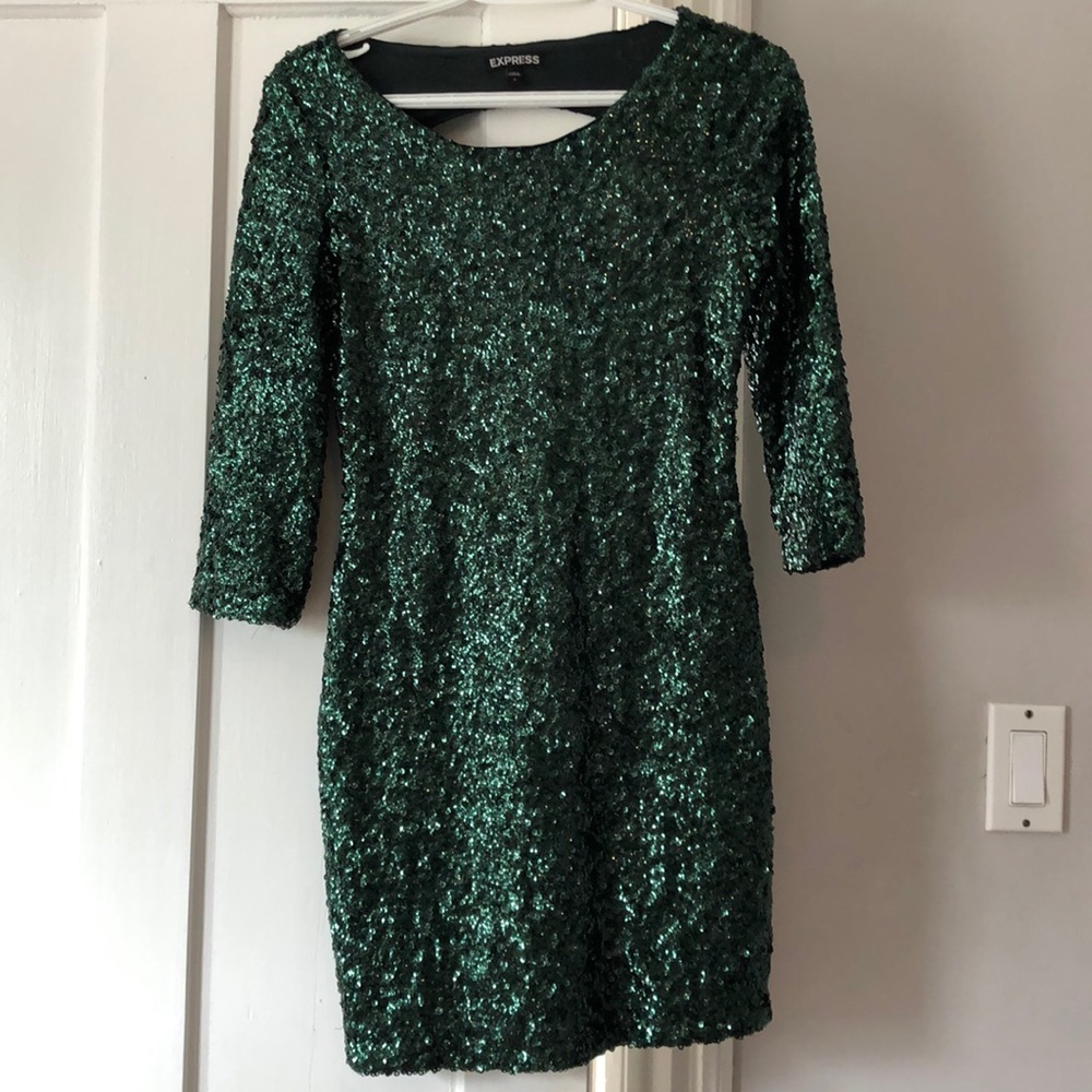 Green sequin dress